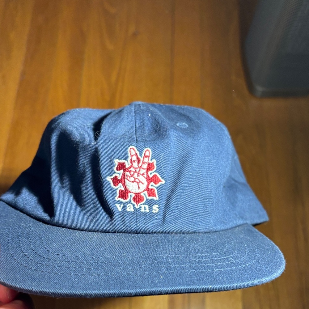 Vans Navy Cap with Red Peace Sign